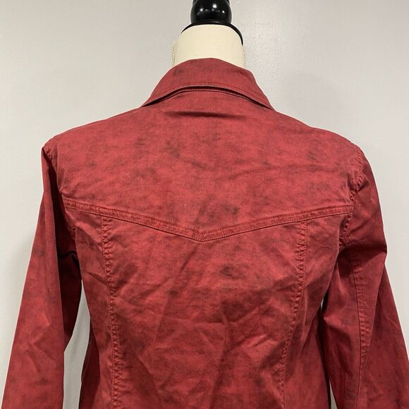 ROCK & REPUBLIC S Jacket Red Ombre Snap Front Western Moto Y2K Rock Festival - Picture 6 of 16